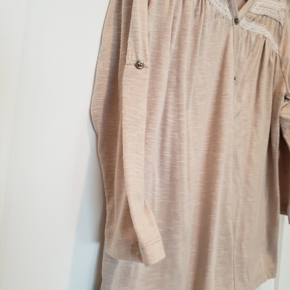 NINE 1 Eight peasant top open work Boho SIZE small - Picture 2 of 10